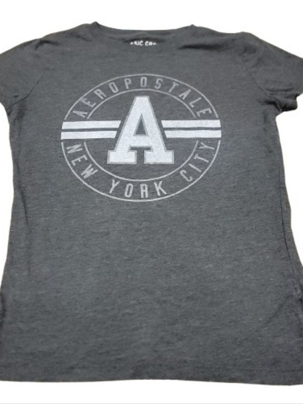 Aeropostale Pullover T Shirt Womens‎ Large Dark Gray Short Sleeve Classic Crew